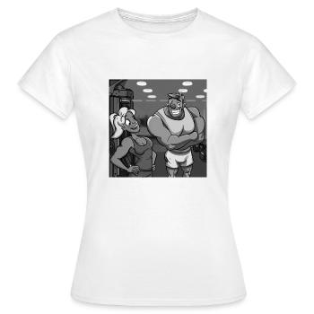 FITNESSSTUDIO - Frauen T-Shirt - Weiß - Vorne - AI Model Female 172 dark (172cm)