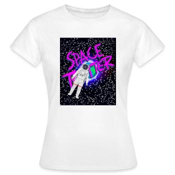 Astronaut and Space Trotter in pink - Women's T-Shirt - white - Front - AI Model Female 172 dark (172cm)