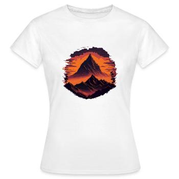 Montagnes Retro Pixel - T-shirt Femme - blanc - Devant - AI Model Female 172 dark (172cm)