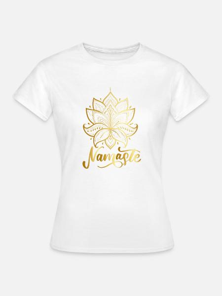 Namaste celestial flower - Frauen T-Shirt - Weiß