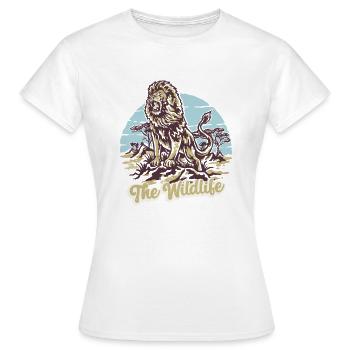 Die Tierwelt des Löwentieres - Frauen T-Shirt - Weiß - Vorne - AI Model Female 172 dark (172cm)