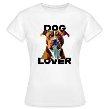Amant des chiens American Stafford - T-shirt Femme - blanc - Devant - AI Model Female 172 dark (172cm)