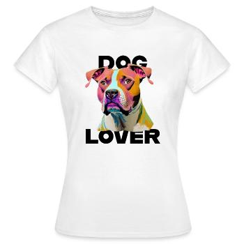 Amant des chiens American Stafford - T-shirt Femme - blanc - Devant - AI Model Female 172 dark (172cm)