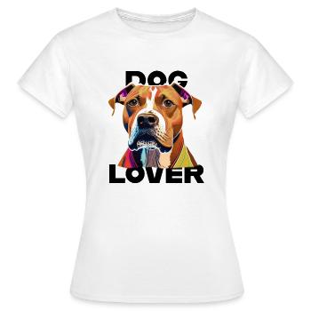 Amant des chiens American Stafford - T-shirt Femme - blanc - Devant - AI Model Female 172 dark (172cm)