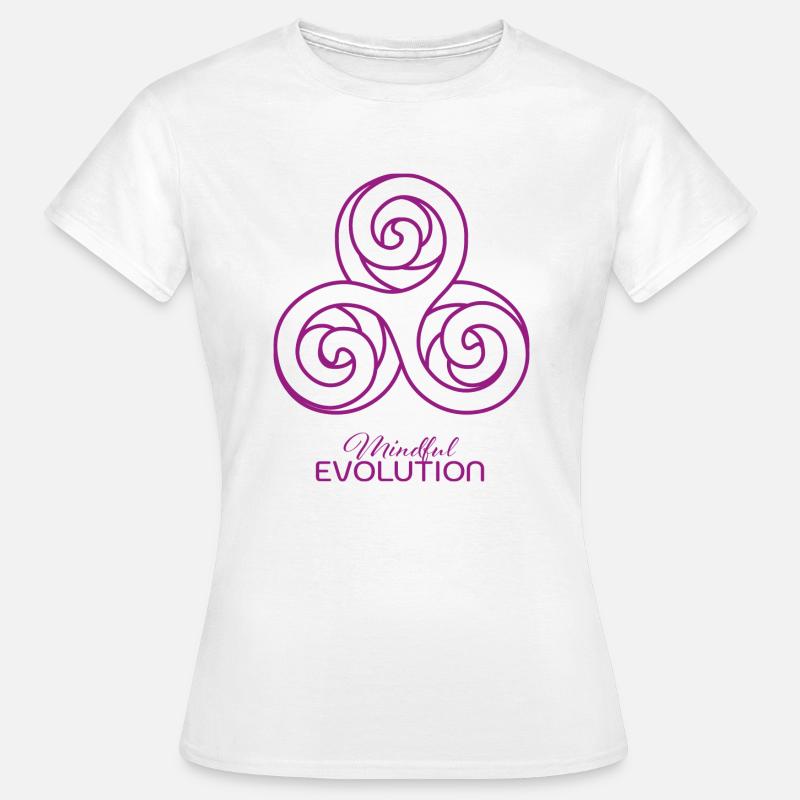 Triskele Sixkele mindful evolution & I will rise - Frauen T-Shirt - Weiß