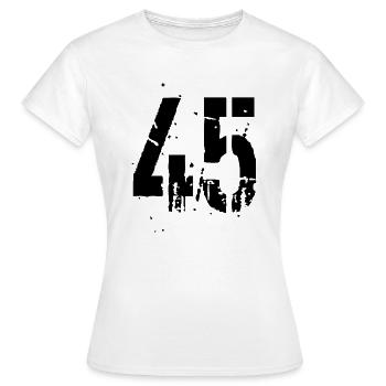 45 Nombre 45 - T-shirt Femme - blanc - Devant - AI Model Female 172 dark (172cm)