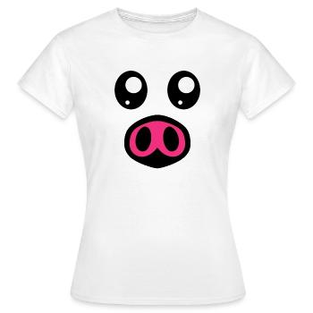 Costume de cochon - T-shirt Femme - blanc - Devant - AI Model Female 172 dark (172cm)