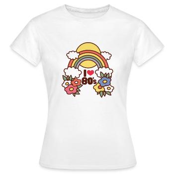 I Love the 80s Eighties Rainbow Cartoon - Women's T-Shirt - white - Front - AI Model Female 172 dark (172cm)