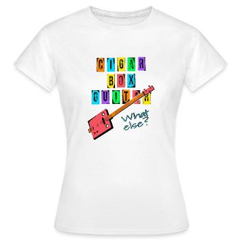 CIGAR BOX GUITAR - Tree String CBG Gitarre Country - T-shirt Femme - blanc - Devant - AI Model Female 172 dark (172cm)