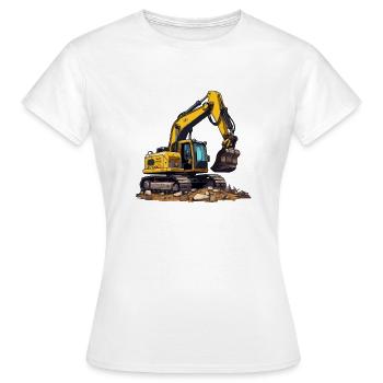 Realistischer Comic Bagger - Frauen T-Shirt - Weiß - Vorne - AI Model Female 172 dark (172cm)