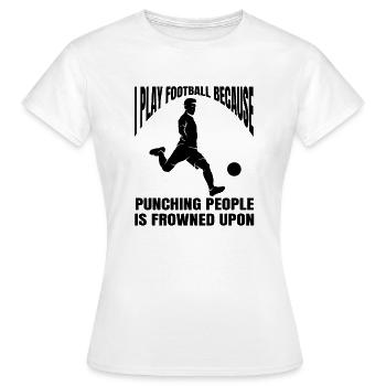 Fußballdesign Fußballspieler Fußballmannschaft - Frauen T-Shirt - Weiß - Vorne - AI Model Female 172 dark (172cm)