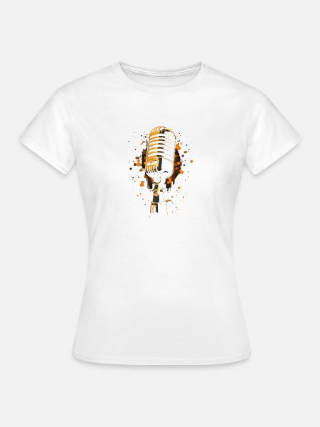 Mikrofonklassiker Mikrofon - Frauen T-Shirt - Weiß
