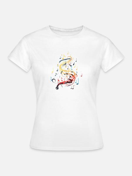 Musik farbenfrohe Notizen - Frauen T-Shirt - Weiß