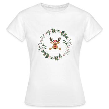 Couronne de l’Avent du renne - T-shirt Femme - blanc - Devant - AI Model Female 172 dark (172cm)