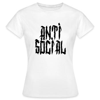 Anti Social - Women's T-Shirt - white - Front - AI Model Female 172 dark (172cm)