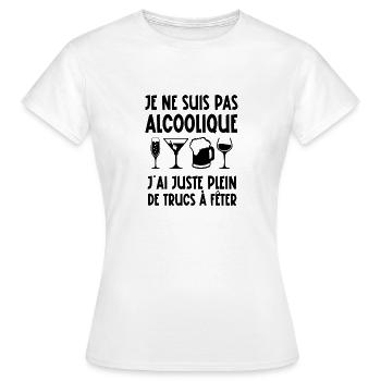 je ne suis pas alcoolique - T-shirt Femme - blanc - Devant - AI Model Female 172 dark (172cm)