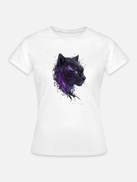 Panther in Wasserfarben - Frauen T-Shirt - Weiß