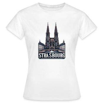 Straßburg Frankreich Souvenir Kunst - Frauen T-Shirt - Weiß - Vorne - AI Model Female 172 dark (172cm)