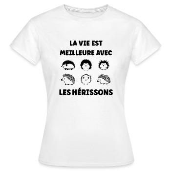 Hérisson - T-shirt Femme - blanc - Devant - AI Model Female 172 dark (172cm)