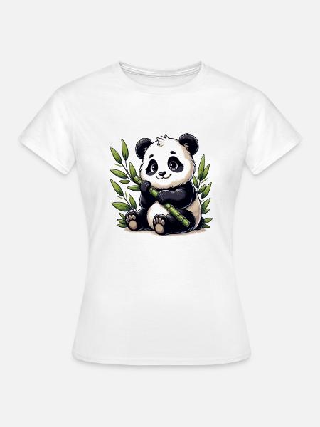 Niedlicher Panda - Frauen T-Shirt - Weiß
