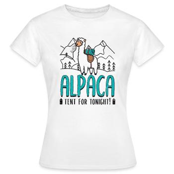 alpaca tent for tonight! - Women's T-Shirt - white - Front - AI Model Female 172 dark (172cm)