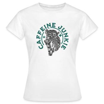 Caffeine Junkie Monkey - Frauen T-Shirt - Weiß - Vorne - AI Model Female 172 dark (172cm)
