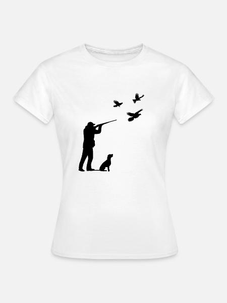 Auerhahn Jagd Vogel Männer Jägerhund - Frauen T-Shirt - Weiß