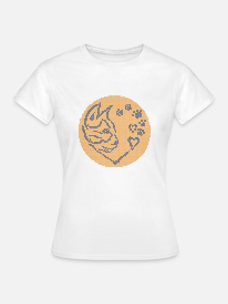 Katze Kleines Herz Grafik - Frauen T-Shirt - Weiß