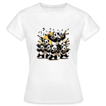 Des pandas donnent un concert de flûte en bambou - T-shirt Femme - blanc - Devant - AI Model Female 172 dark (172cm)