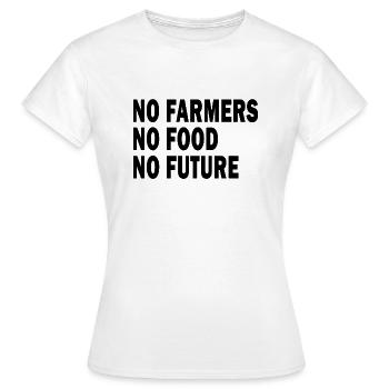 Protestation paysanne Pas d’agriculteurs Pas de nourriture Pas d’avenir - T-shirt Femme - blanc - Devant - AI Model Female 172 dark (172cm)