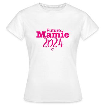 Future Mamie 2024 - T-shirt Femme - blanc - Devant - AI Model Female 172 dark (172cm)