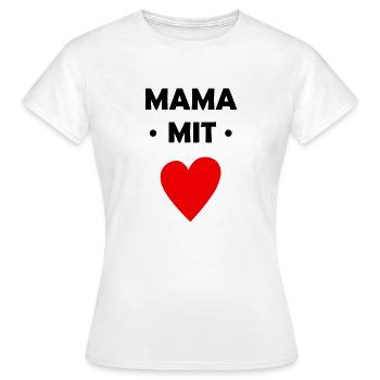 Mama mit Herz - Frauen T-Shirt - Weiß - Vorne - AI Model Female 172 dark (172cm)