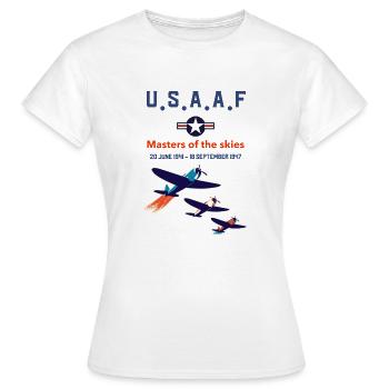 USAAF United States Army Air Forces 1941-1947 - Women's T-Shirt - white - Front - AI Model Female 172 dark (172cm)