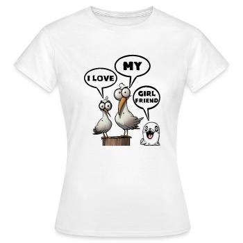 J’aime ma copine - T-shirt Femme - blanc - Devant - AI Model Female 172 dark (172cm)