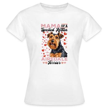 Maman chienne d’un terrier Airedale pourri gâté - T-shirt Femme - blanc - Devant - AI Model Female 172 dark (172cm)