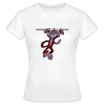 Grinse Affe - Frauen T-Shirt - Weiß - Vorne - AI Model Female 172 dark (172cm)