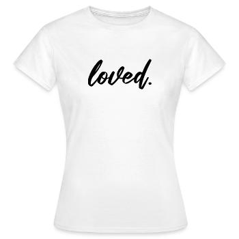 Loved Liebe Valentinstag - Frauen T-Shirt - Weiß - Vorne - AI Model Female 172 dark (172cm)