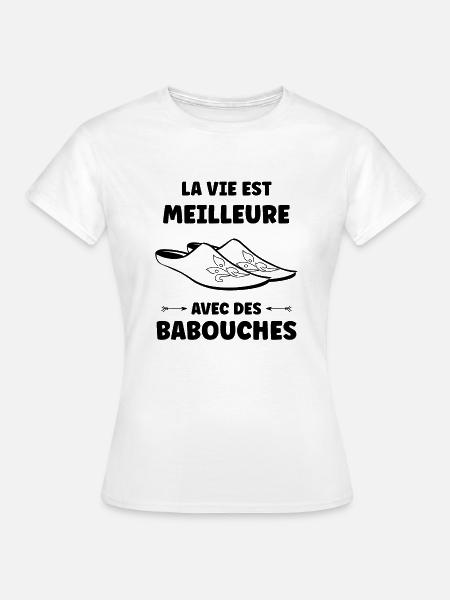 Hausschuhe Humor - Frauen T-Shirt - Weiß