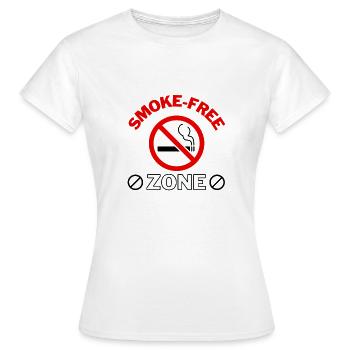 Smoke-free Zone Nichtraucher Geschenkidee - Frauen T-Shirt - Weiß - Vorne - AI Model Female 172 dark (172cm)