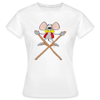 A mouse plays with stilts - Women's T-Shirt - white - Front - AI Model Female 172 dark (172cm)