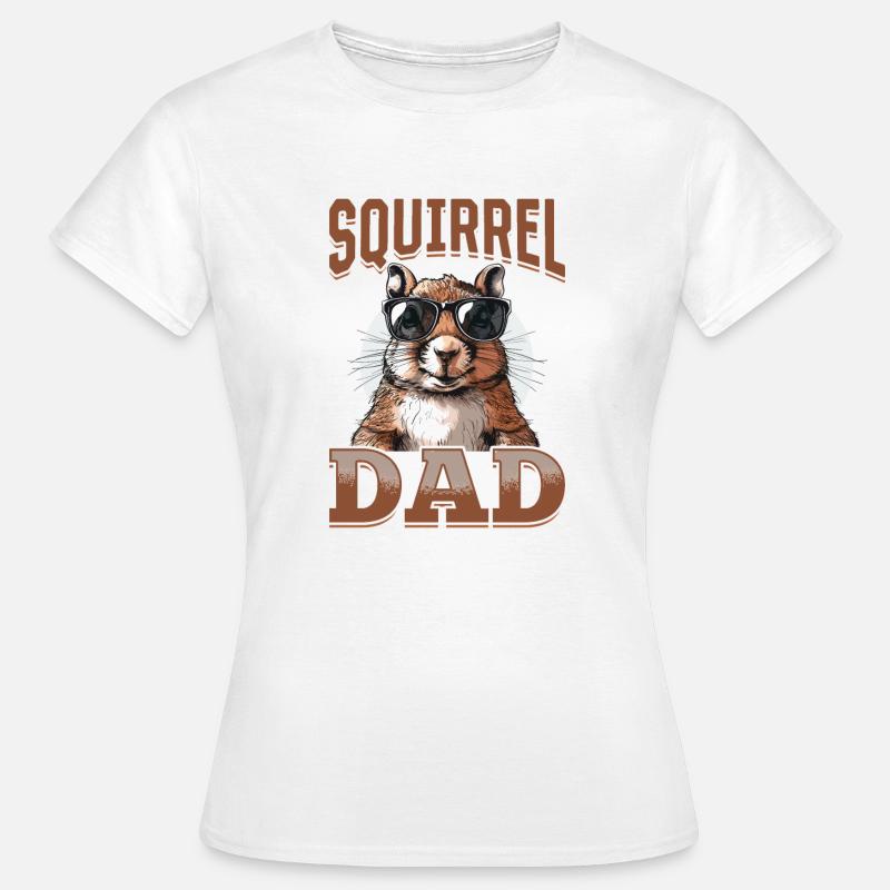 Sjovt egern Dyr Egern Far - Dame-T-shirt - hvid