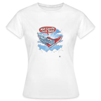 Pas seul, juste en solo - T-shirt Femme - blanc - Devant - AI Model Female 172 dark (172cm)