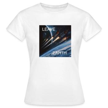 Retro Style Plakat Raumfahrt „Leave Earth“ - Frauen T-Shirt - Weiß - Vorne - AI Model Female 172 dark (172cm)