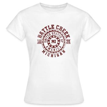 Ruisseau Battle, MI | Cadeau de voyage Michigan - T-shirt Femme - blanc - Devant - AI Model Female 172 dark (172cm)