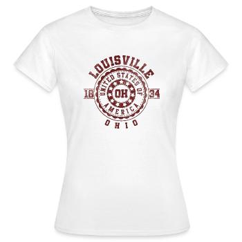 Louisville OH | Ohio Souvenir & Geschenk - Frauen T-Shirt - Weiß - Vorne - AI Model Female 172 dark (172cm)