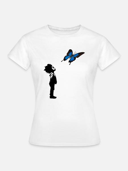 Der Junge und der Schmetterling - Frauen T-Shirt - Weiß
