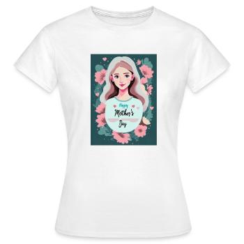 Floral Mother's Day Greetings - Women's T-Shirt - white - Front - AI Model Female 172 dark (172cm)