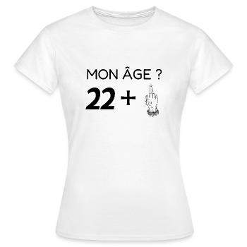 mon âge 23 - T-shirt Femme - blanc - Devant - AI Model Female 172 dark (172cm)