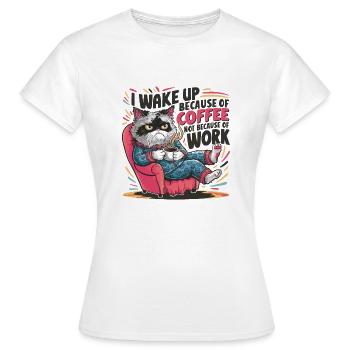 À CAUSE DU CAFÉ - T-shirt Femme - blanc - Devant - AI Model Female 172 dark (172cm)