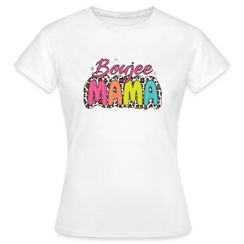Boujee Mama colorful Leopard Retro Mama - Women's T-Shirt - white - Front - AI Model Female 172 dark (172cm)